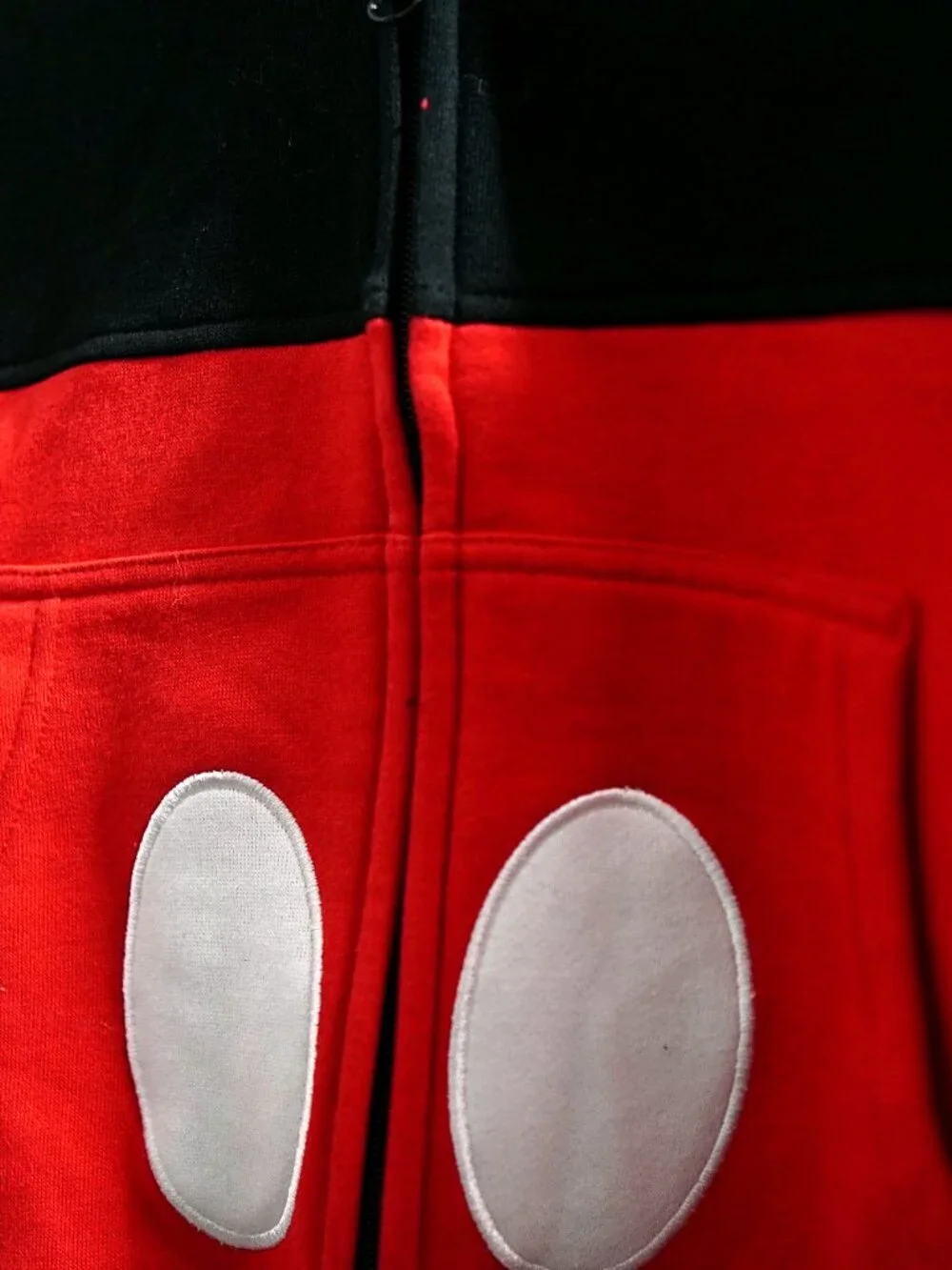 Disney Mickey Mouse Red Black Zip-Up Hoodie Youth Medium